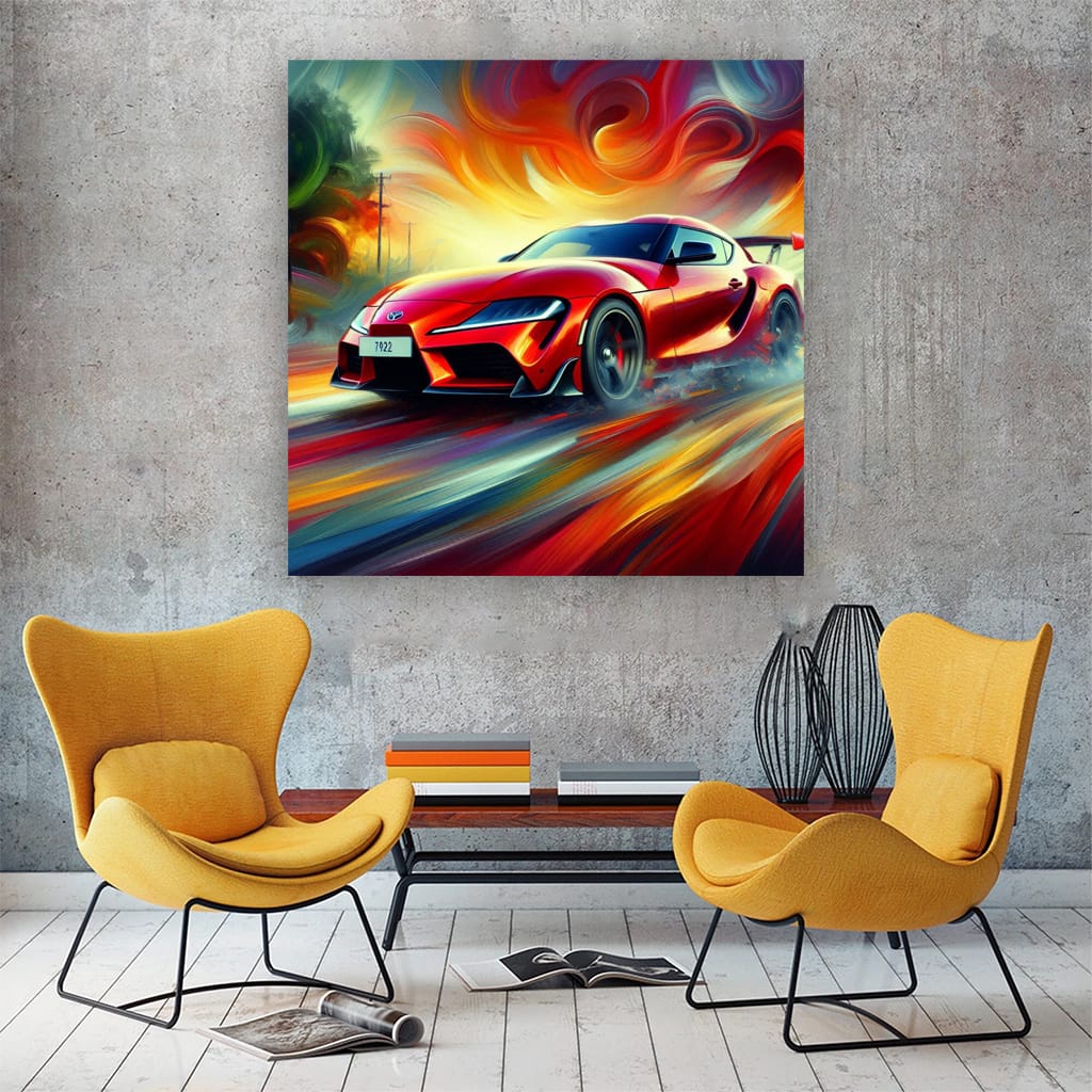 Toyota GR Supra in Impressionist Style - Bold and Dynamic