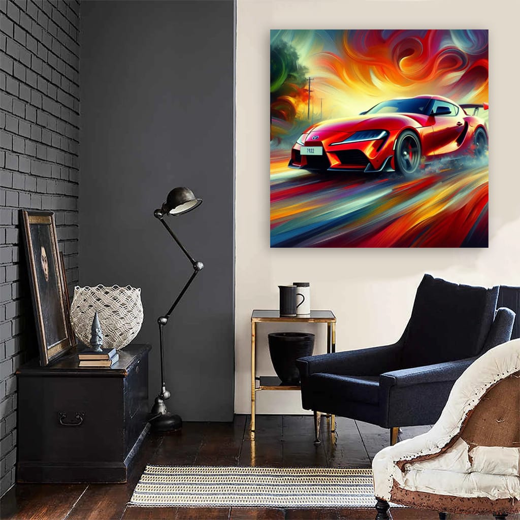 Toyota GR Supra in Impressionist Style - Bold and Dynamic