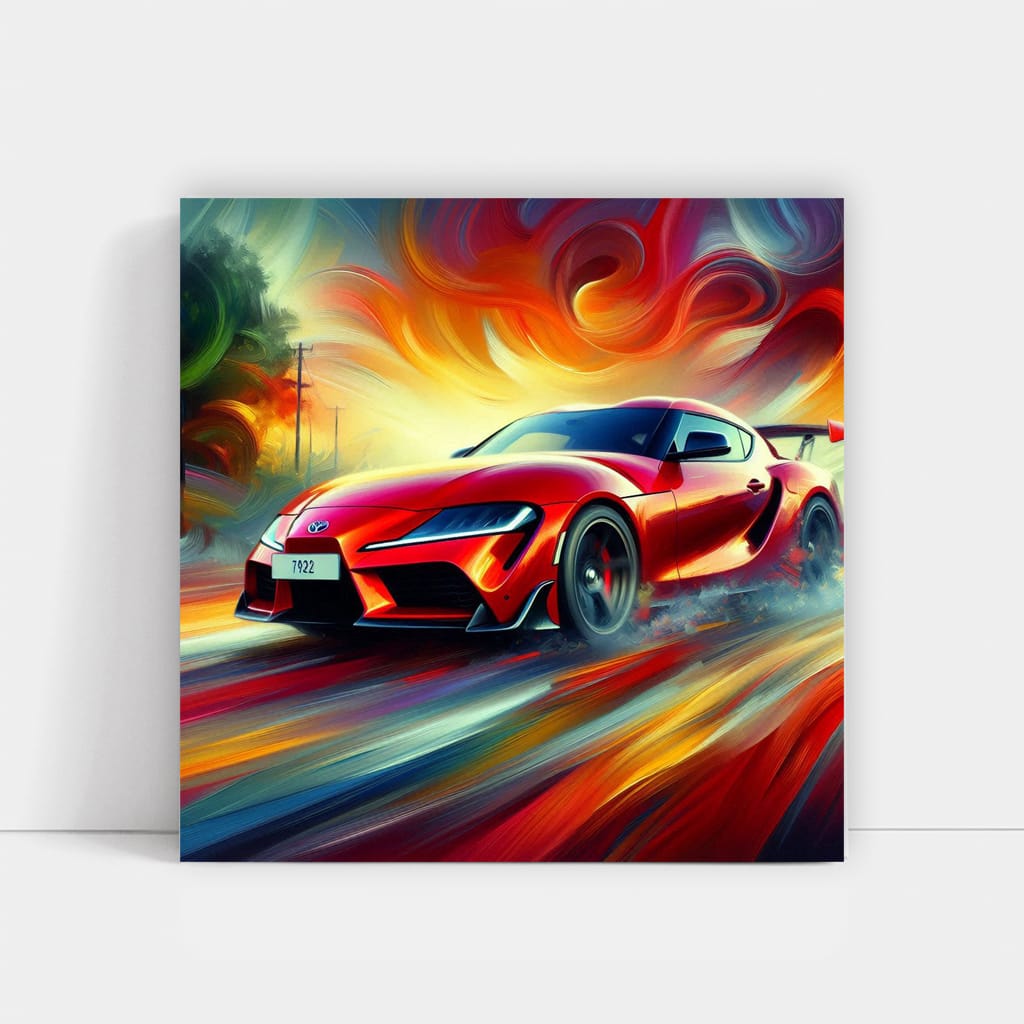Toyota GR Supra in Impressionist Style - Bold and Dynamic