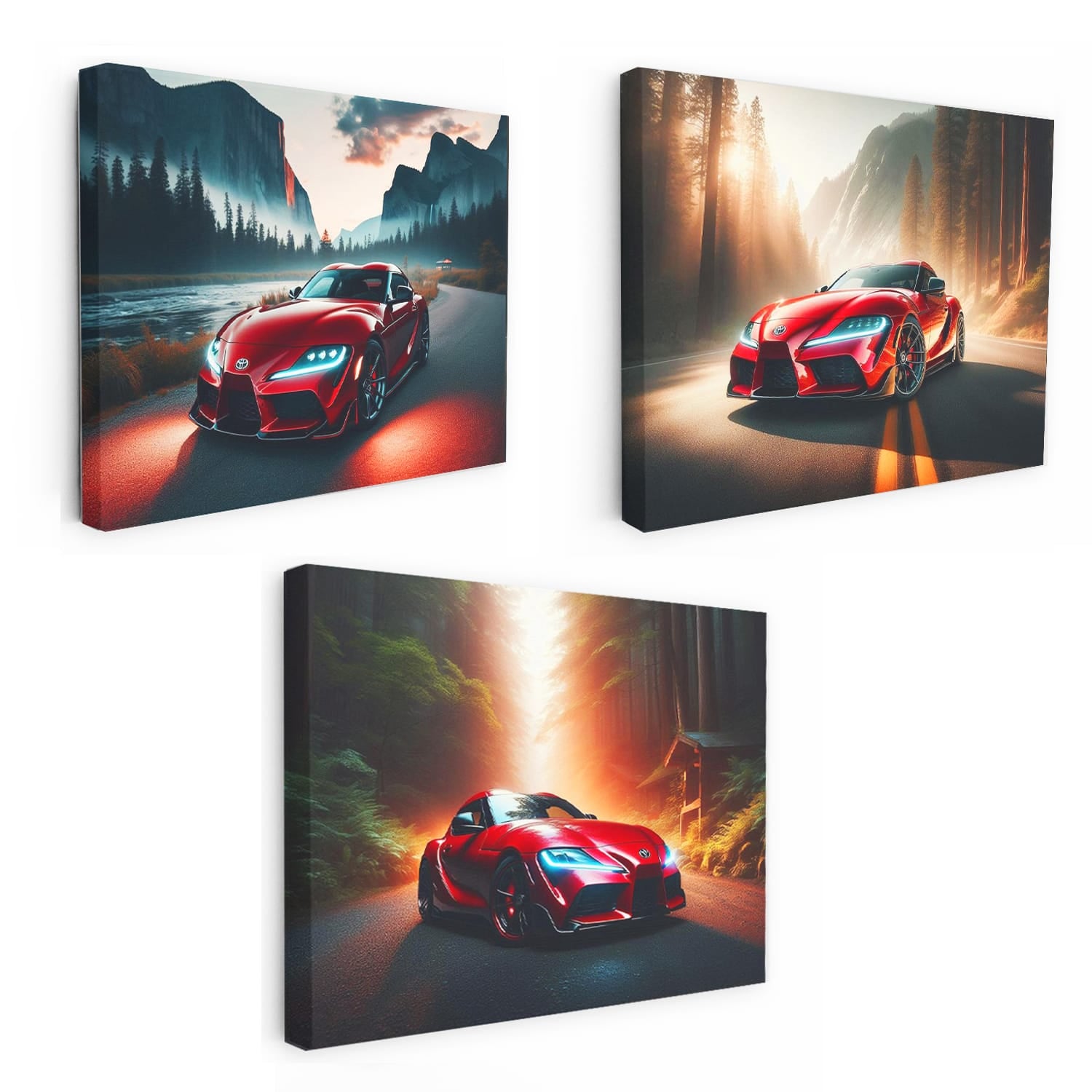 Toyota Gr Supra Red Nature Set of 3