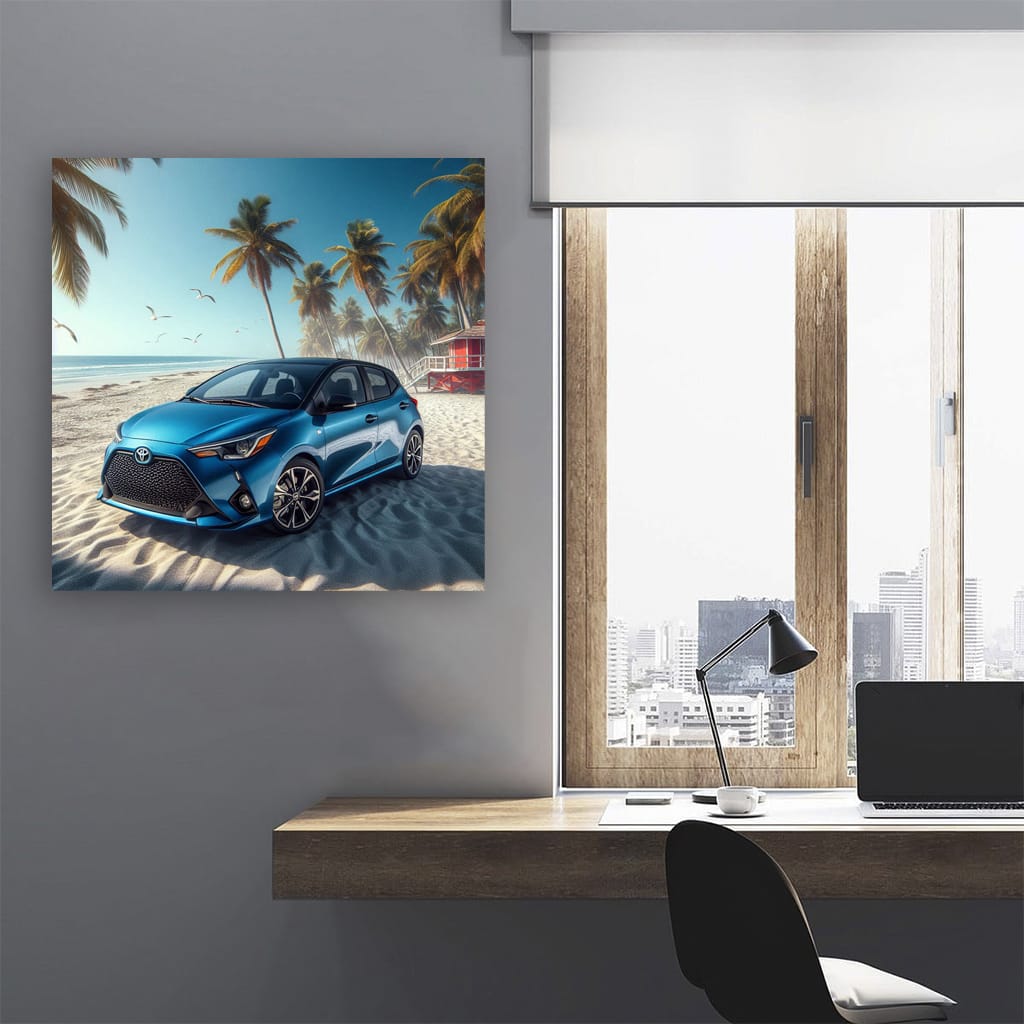 Toyota Gr Yaris On Beach Wall Art