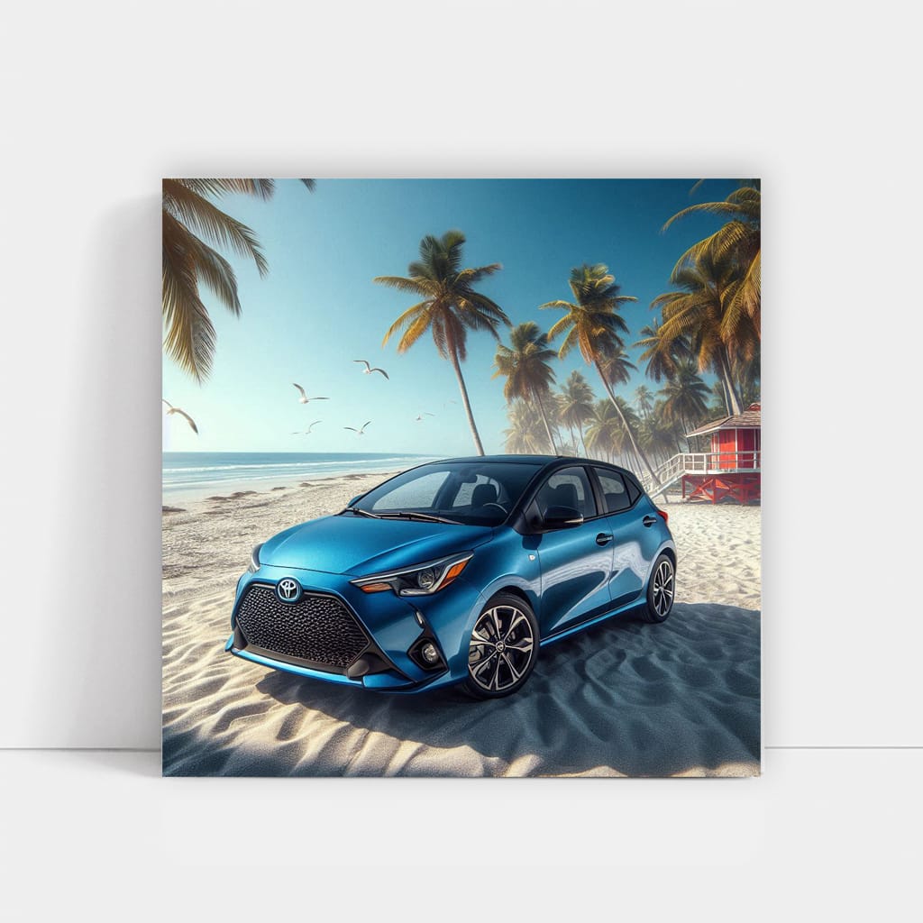 Toyota Gr Yaris On Beach Wall Art