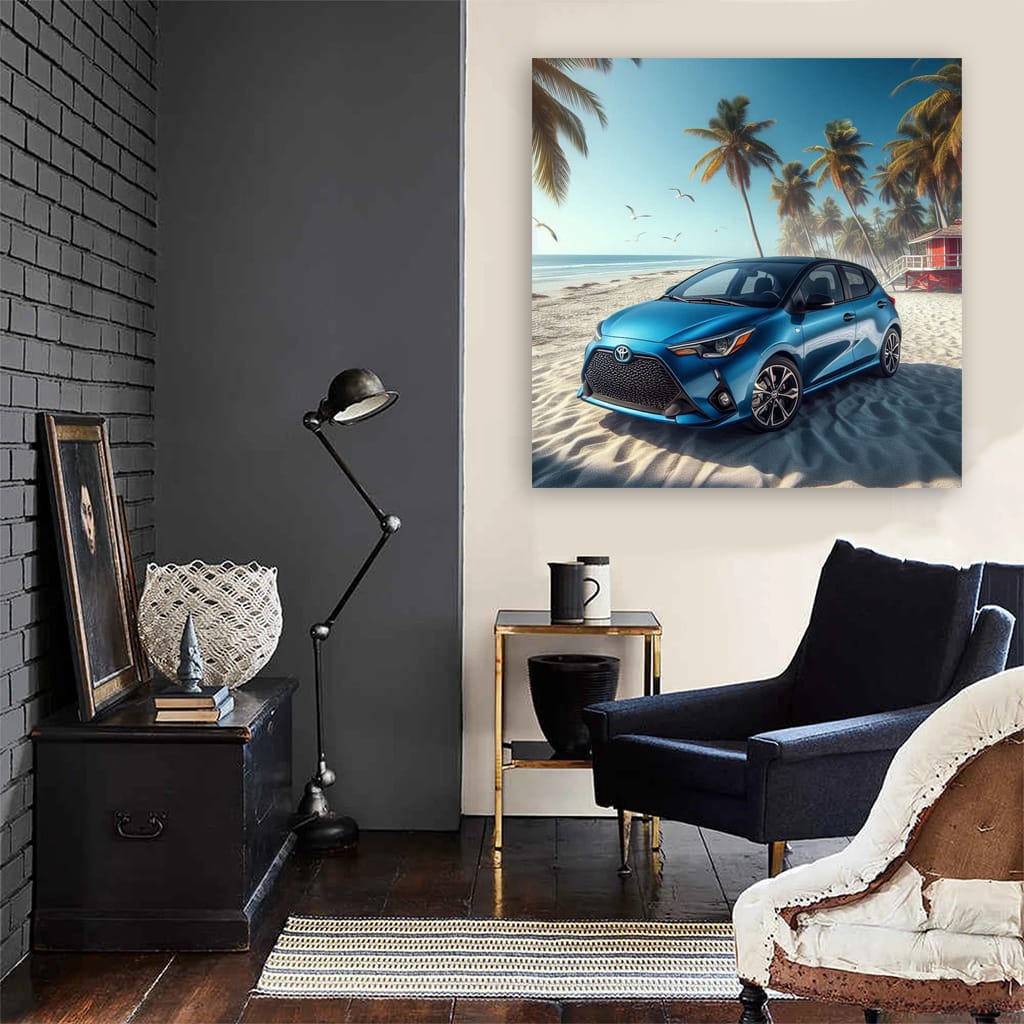 Toyota Gr Yaris On Beach Wall Art