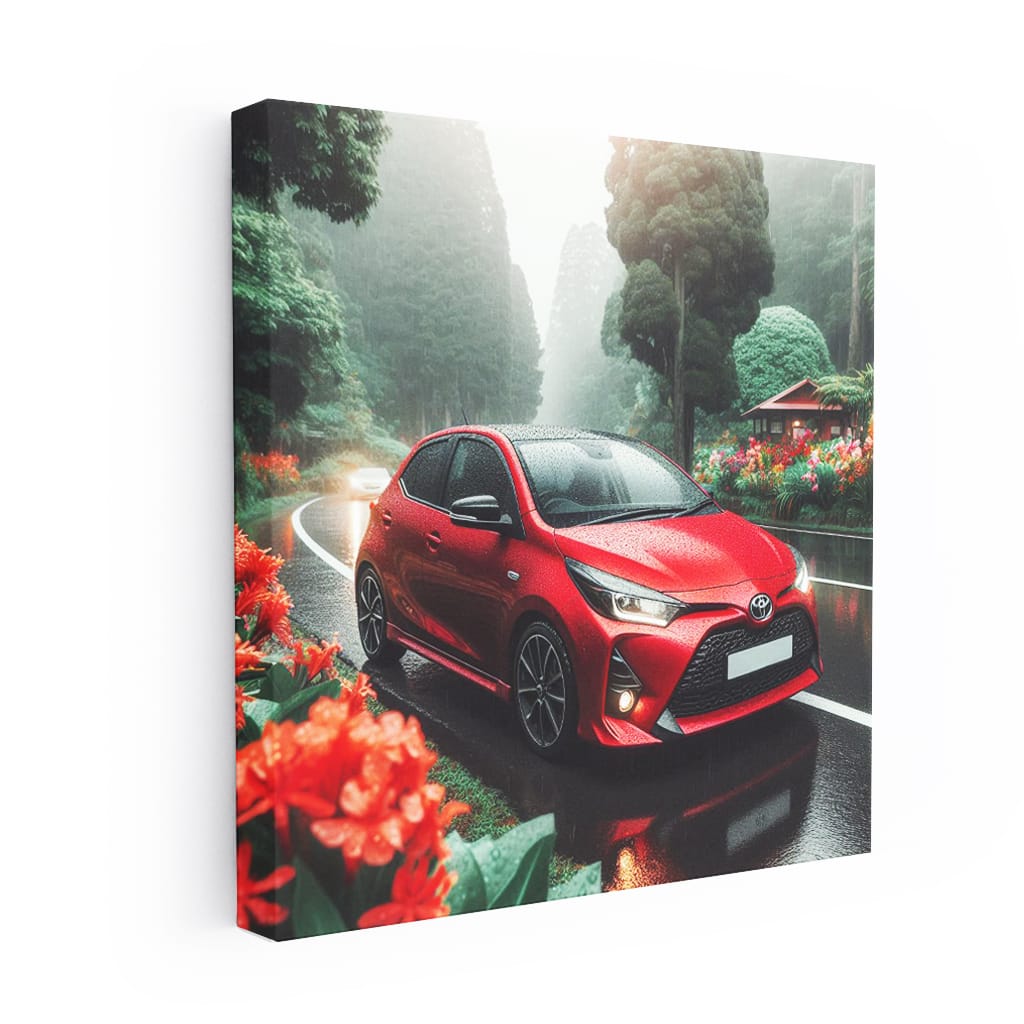 Toyota Gr Yaris Rainy Weath Wall Art