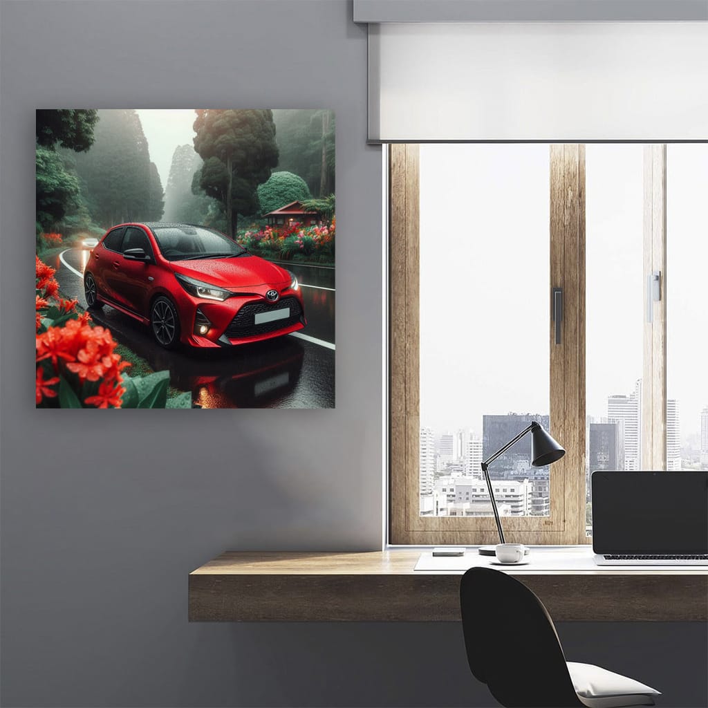 Toyota Gr Yaris Rainy Weath Wall Art