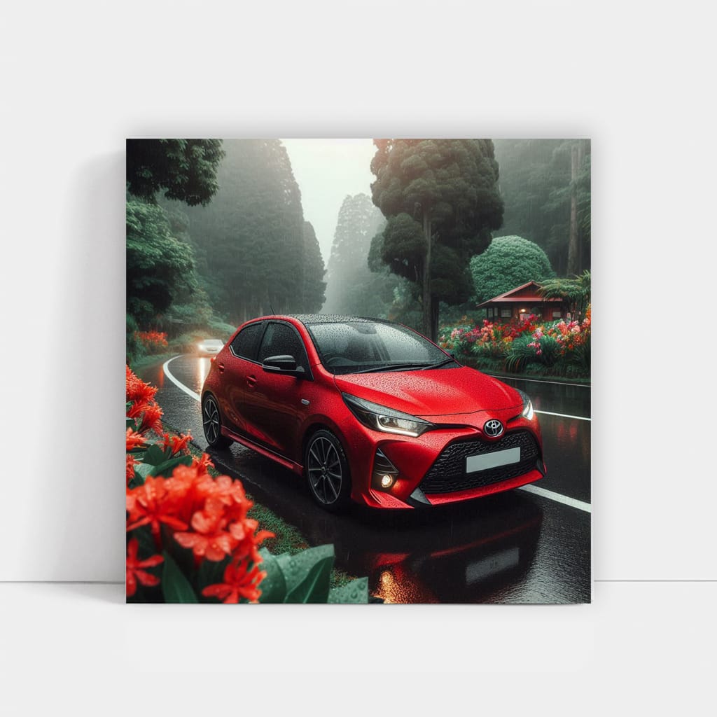 Toyota Gr Yaris Rainy Weath Wall Art