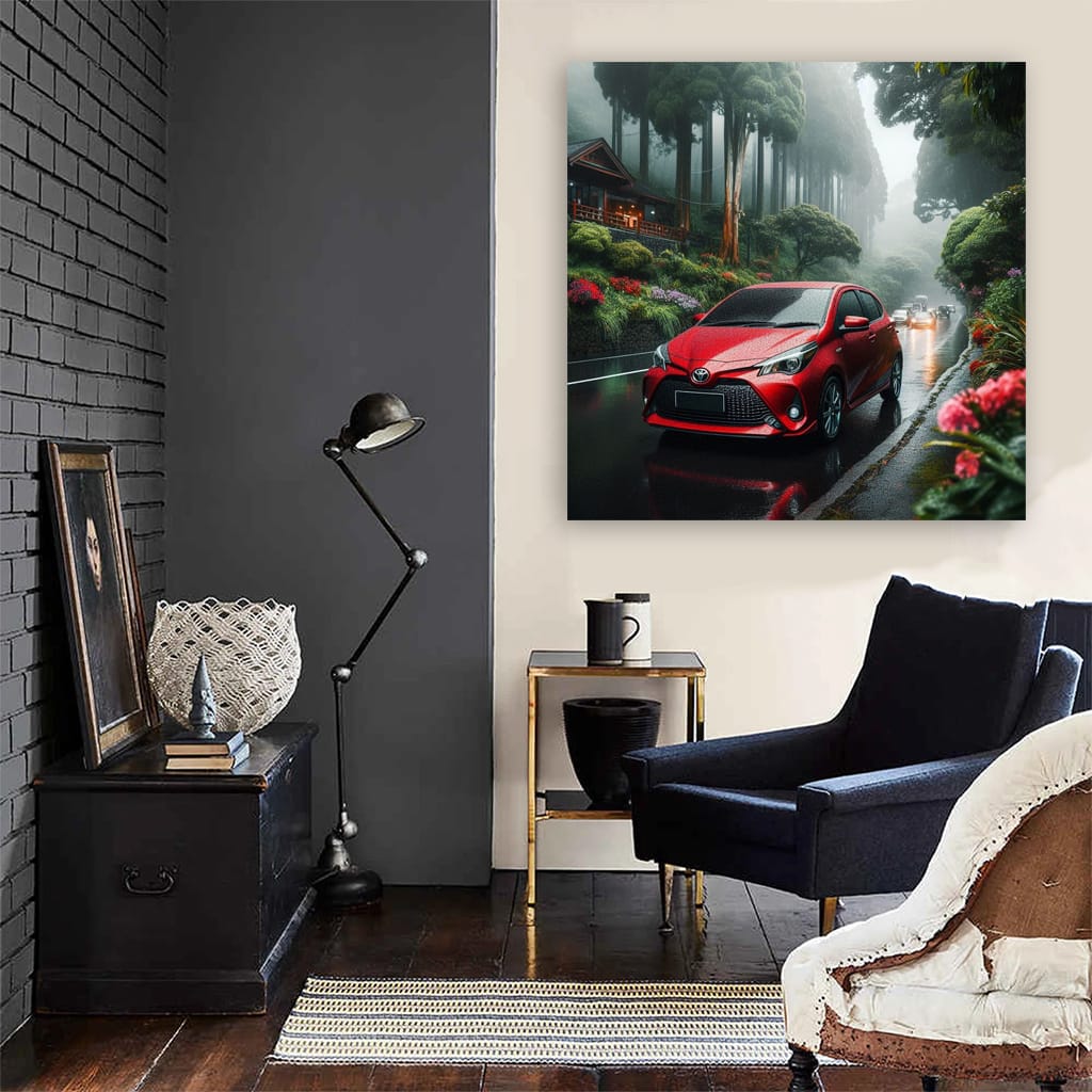 Toyota Gr Yaris Rainy Weather Wall Art