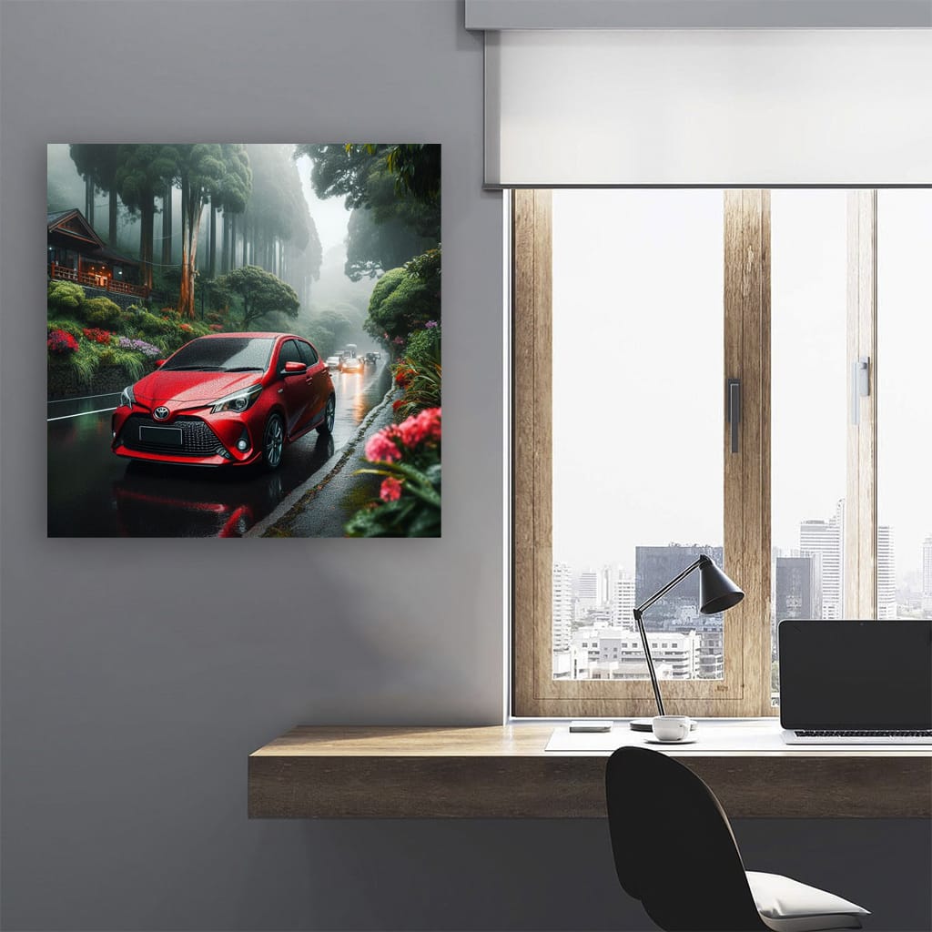 Toyota Gr Yaris Rainy Weather Wall Art