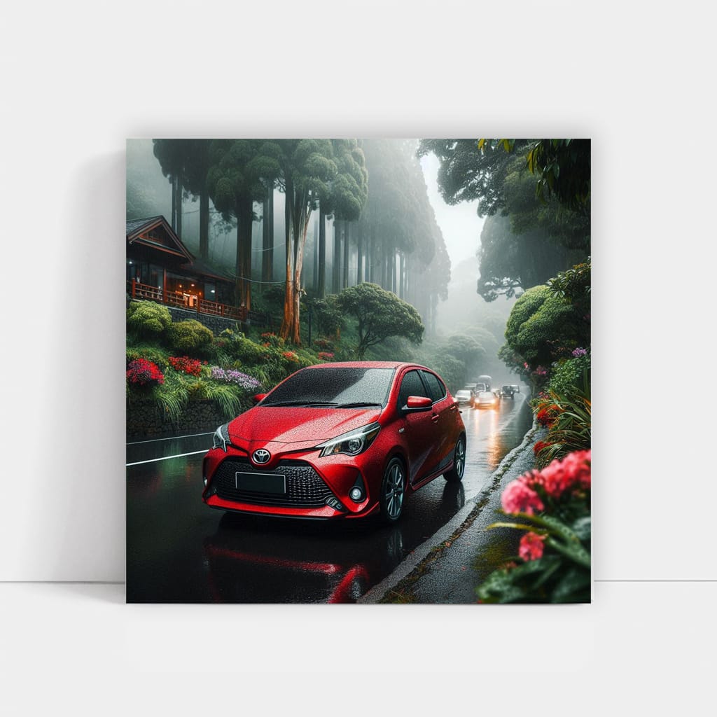 Toyota Gr Yaris Rainy Weather Wall Art