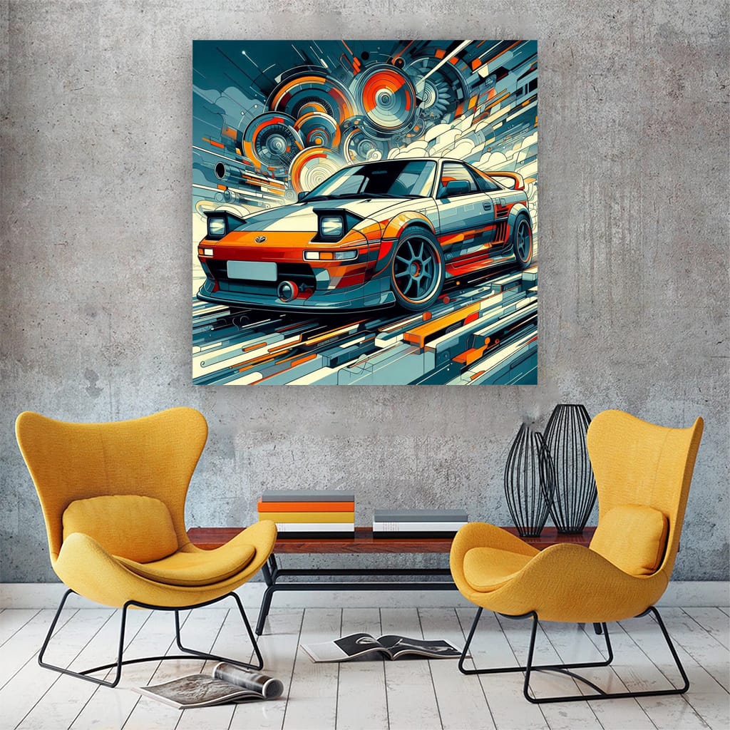 Toyota Mr2 Absctract Wall Art