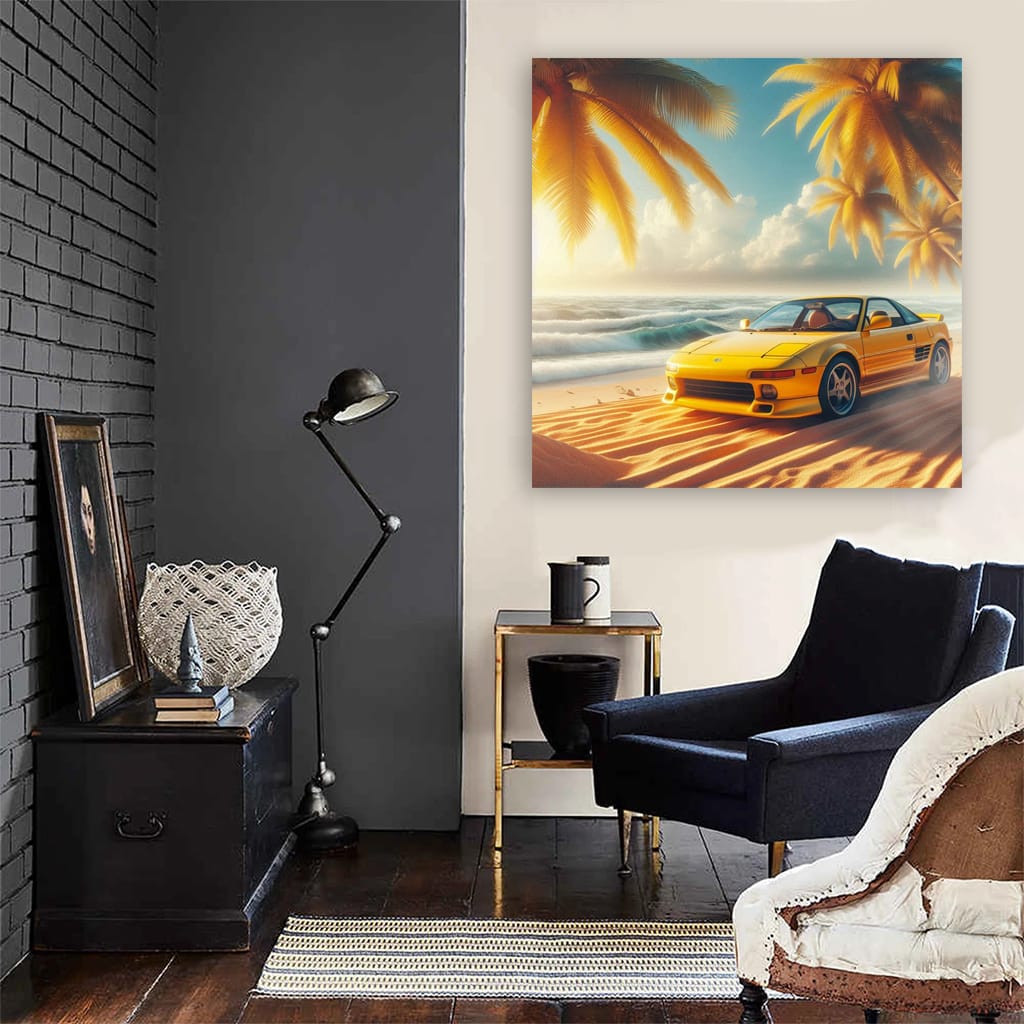 Toyota Mr2 On Beach Wall Art