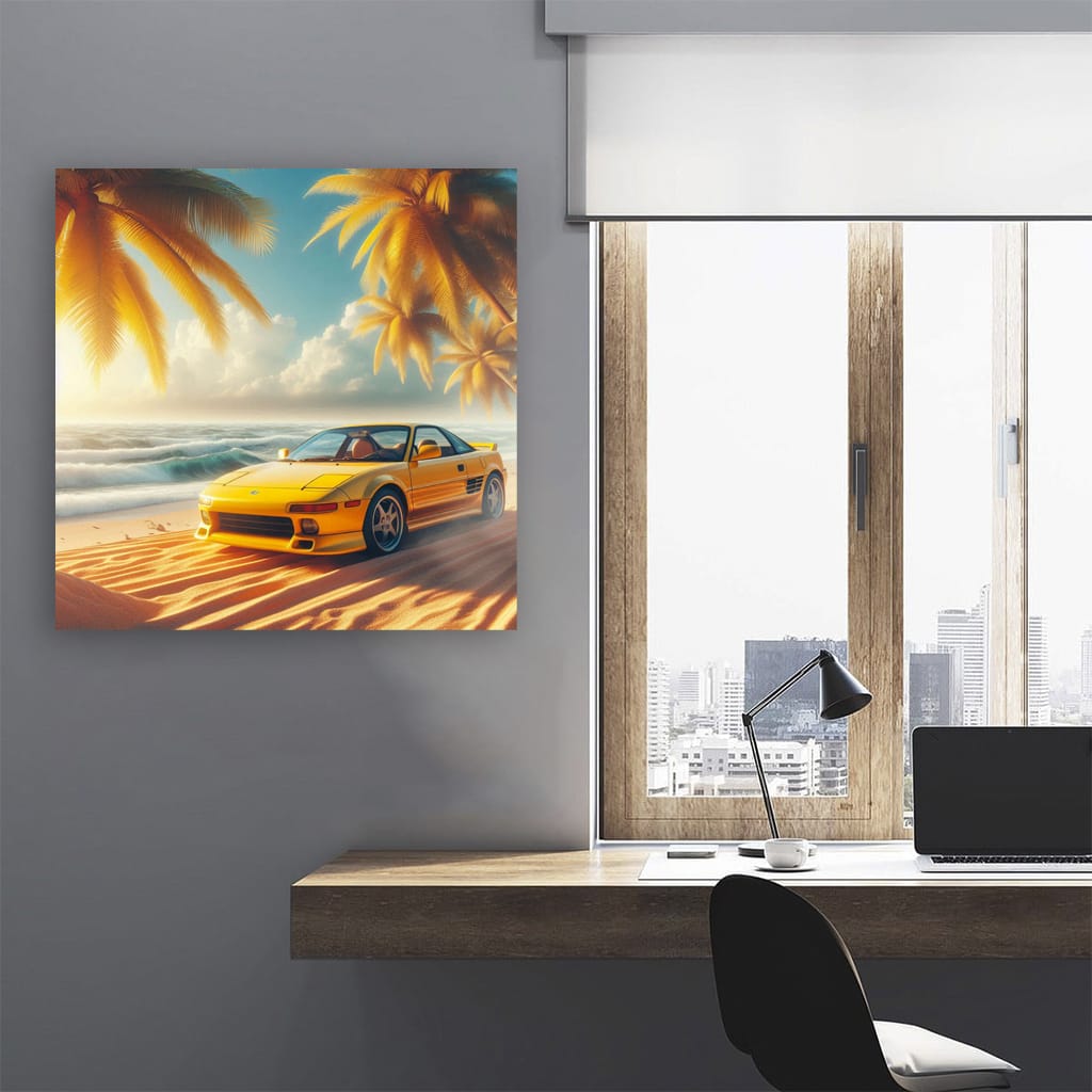 Toyota Mr2 On Beach Wall Art