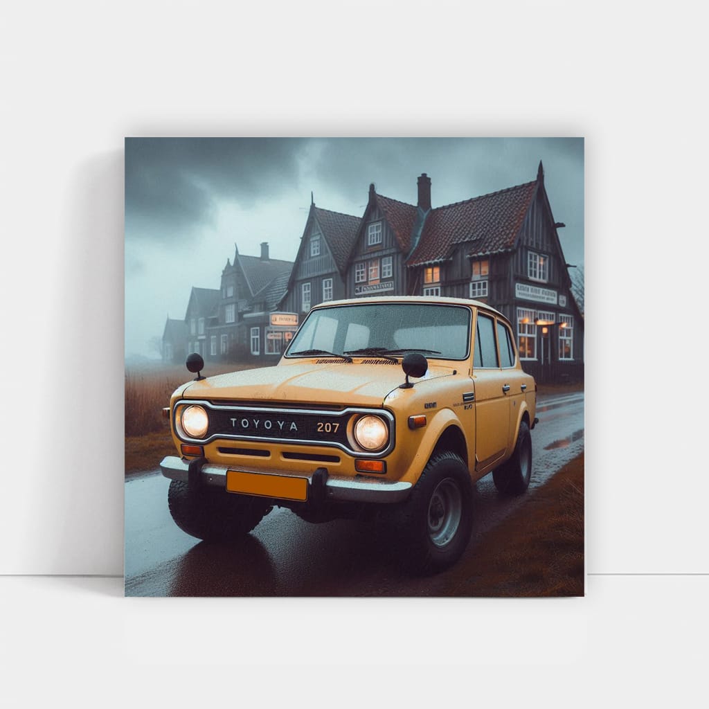 Vintage Toyota in Overcast Weather - Classic Icon