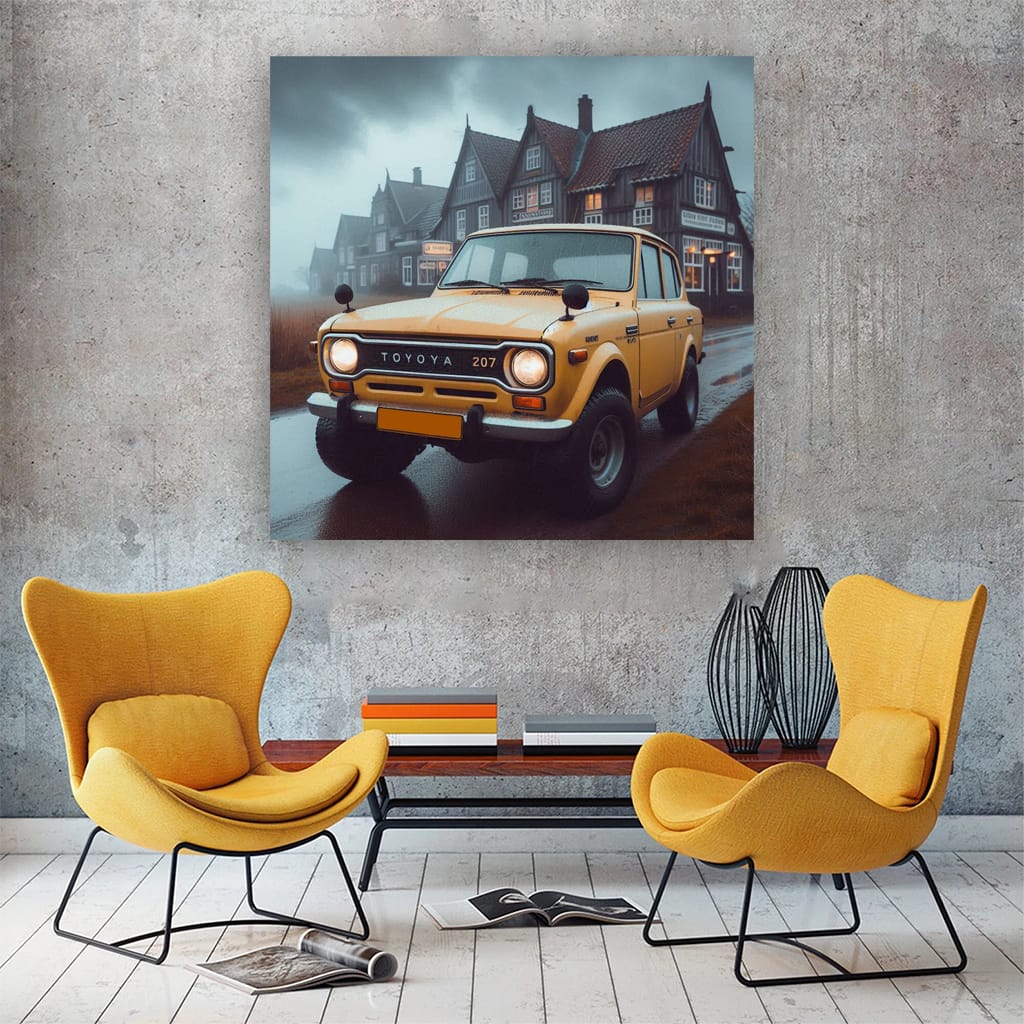 Toyota Old Retro Overcast Weath Wall Art