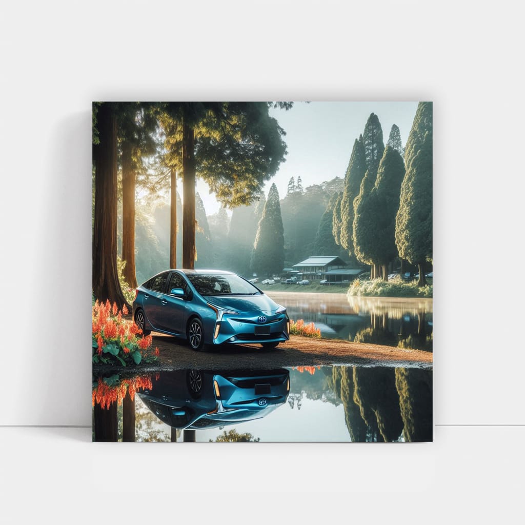 Toyota Prius by Lake - Eco-Friendly and Efficient Ride