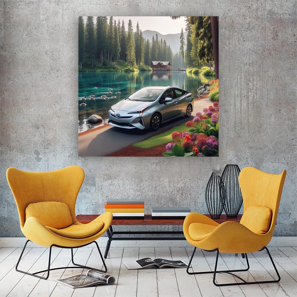 Toyota Prius by Lake - Eco-Friendly and Innovative Drive