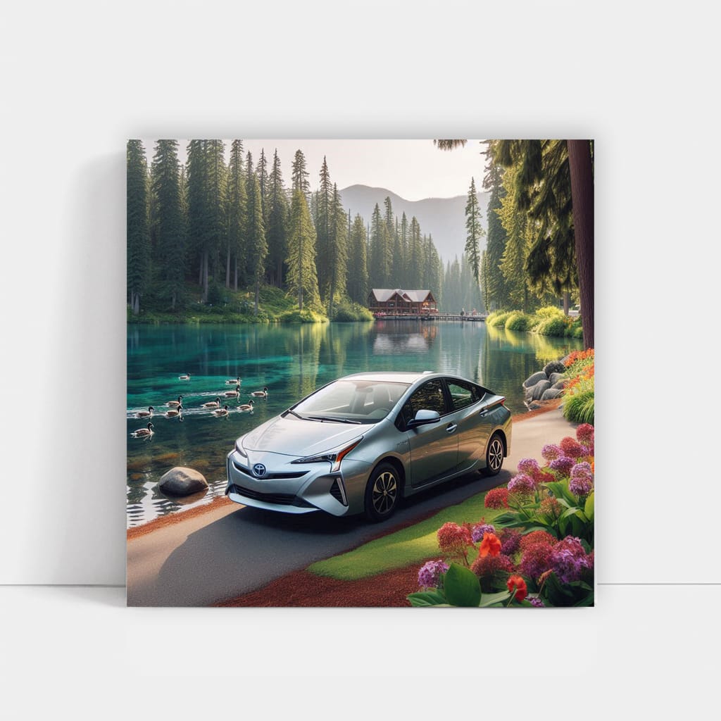 Toyota Prius by Lake - Eco-Friendly and Innovative Drive