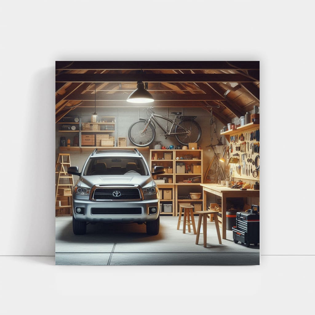 Toyota Sequoia Parked in Garage - Rugged and Reliable SUV