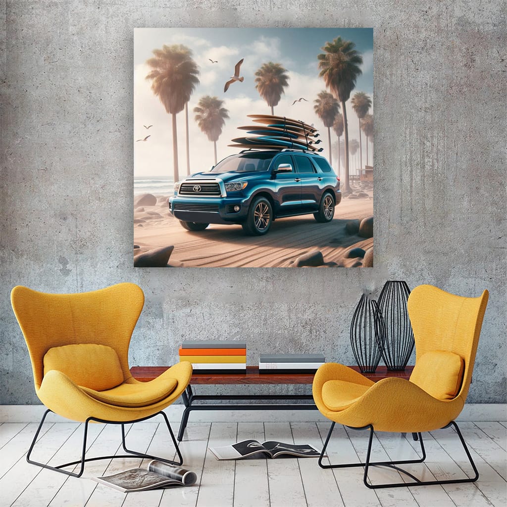 Toyota Sequoia On Beach Wall Art