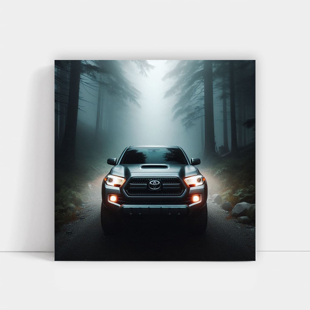 Toyota Tacoma in Fog - Rugged Adventure Awaits