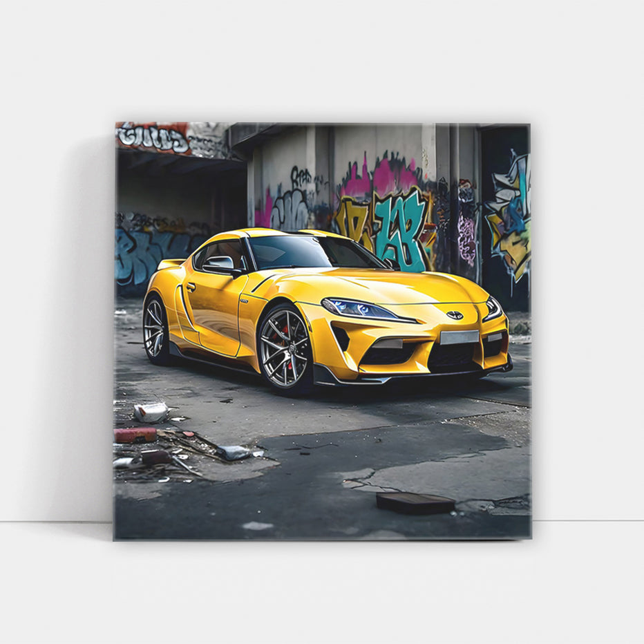 Yellow Toyota Supra in Urban Jungle - Speed and Style