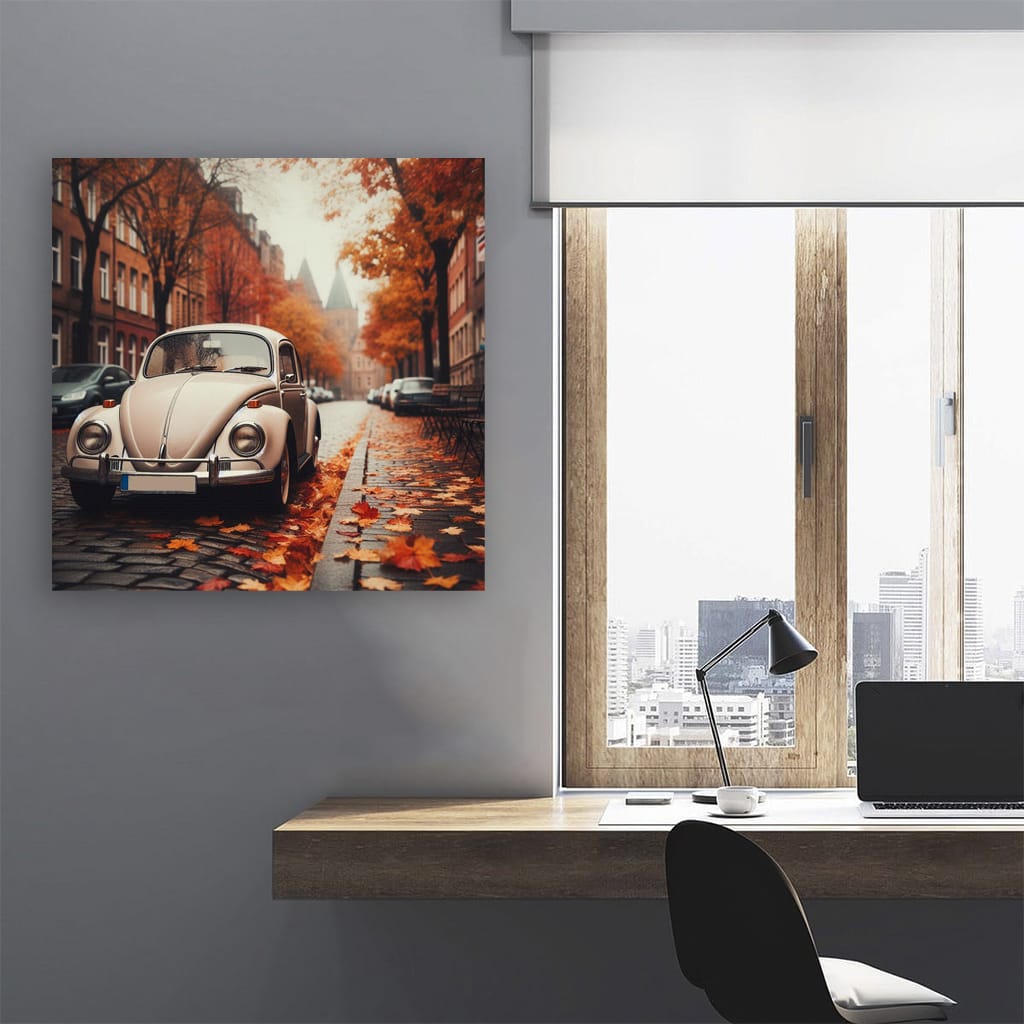 Volkswagen Beetle Overcast Weath Wall Art