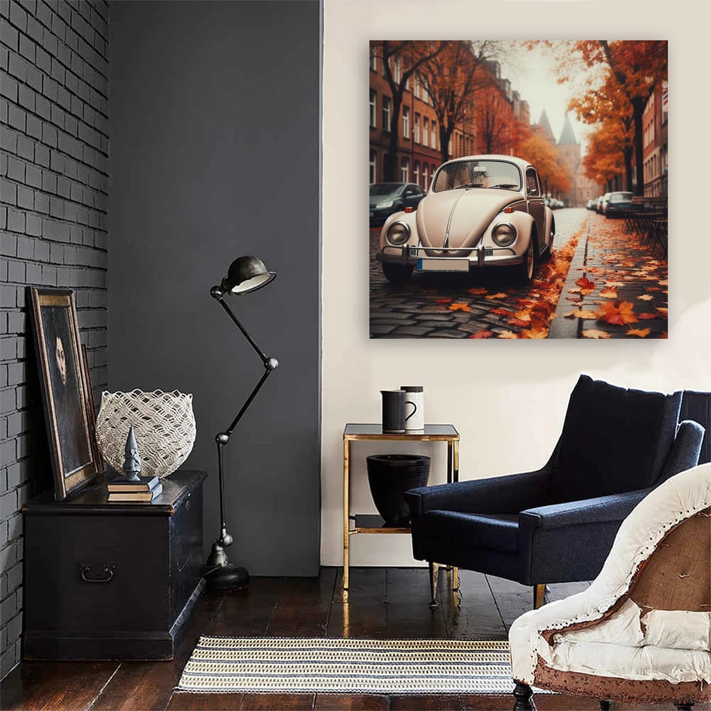 Volkswagen Beetle Overcast Weath Wall Art