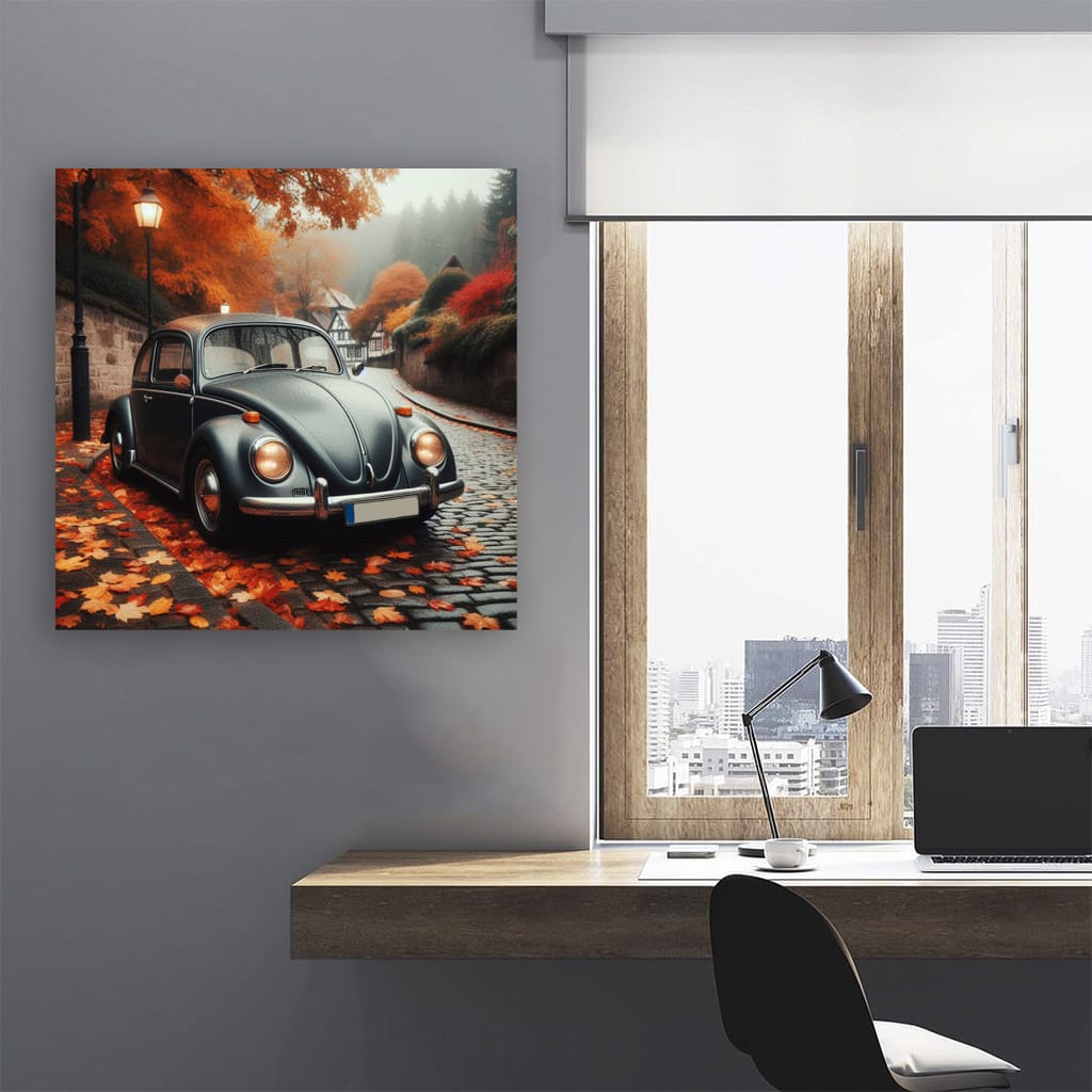 Volkswagen Beetle Overcast Weather Wall Art