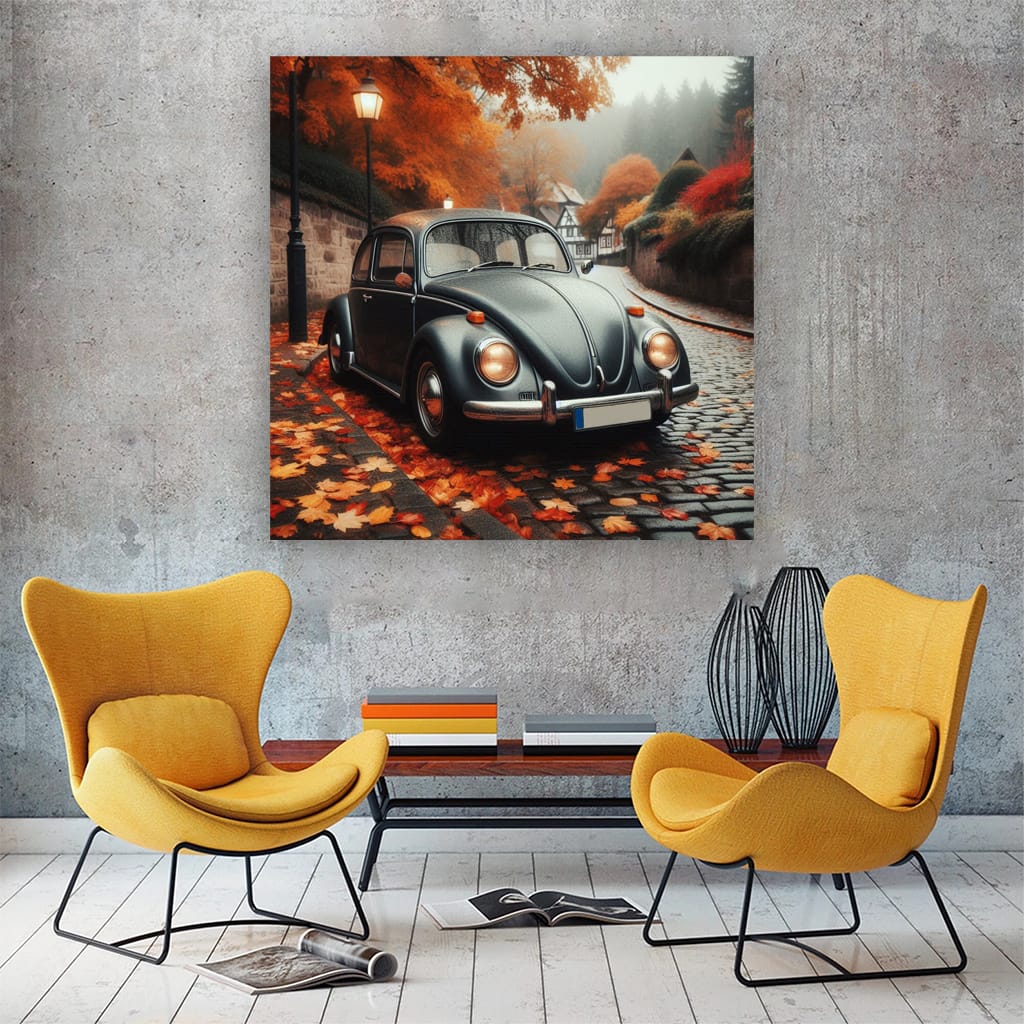 Volkswagen Beetle Overcast Weather Wall Art