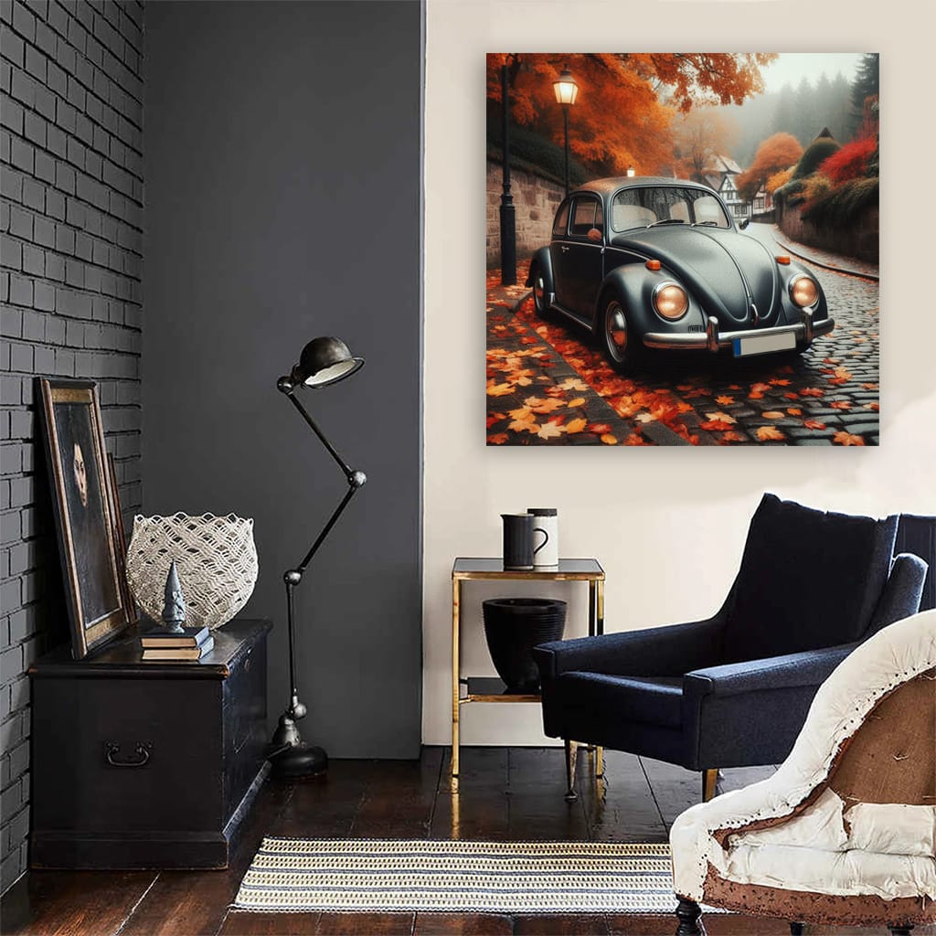 Volkswagen Beetle Overcast Weather Wall Art