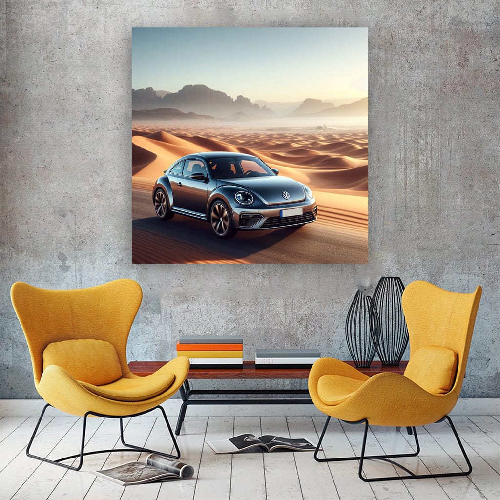 Volkswagen Beetle Rline Desert Wall Art