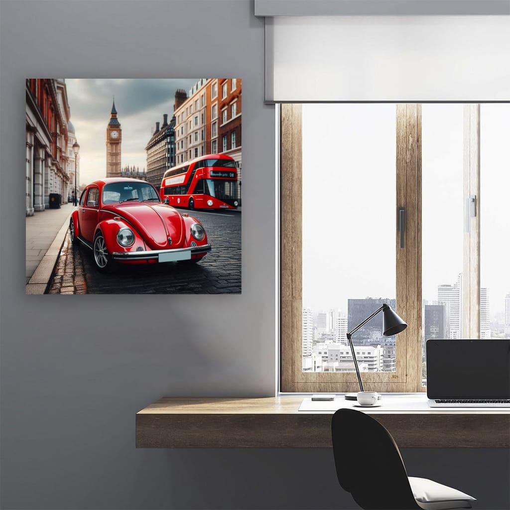 Volkswagen Beetle Rline Lond Wall Art