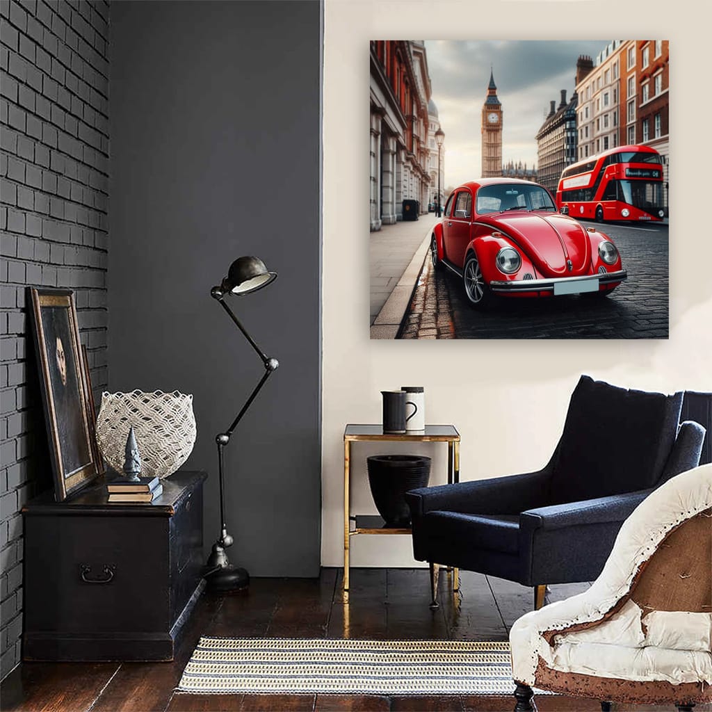 Volkswagen Beetle Rline Lond Wall Art