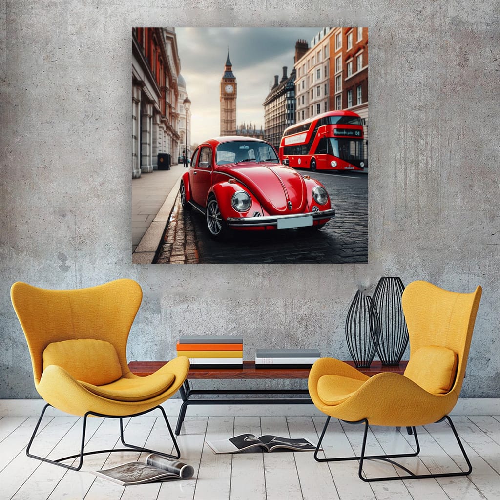 Volkswagen Beetle Rline Lond Wall Art