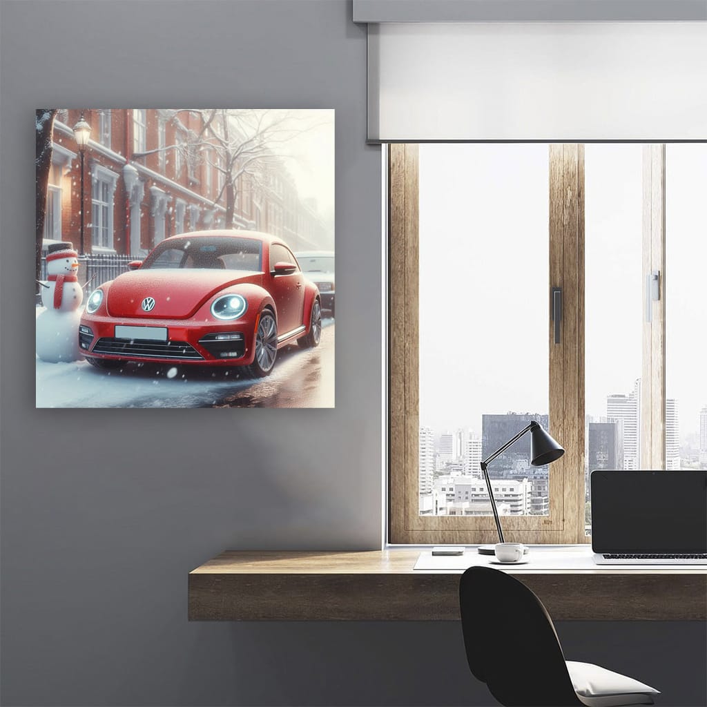 Volkswagen Beetle Rline Snowfa Wall Art