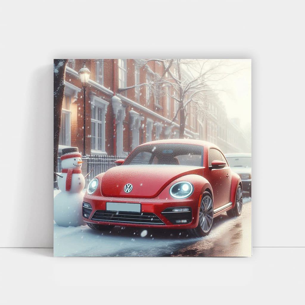 Volkswagen Beetle Rline Snowfa Wall Art