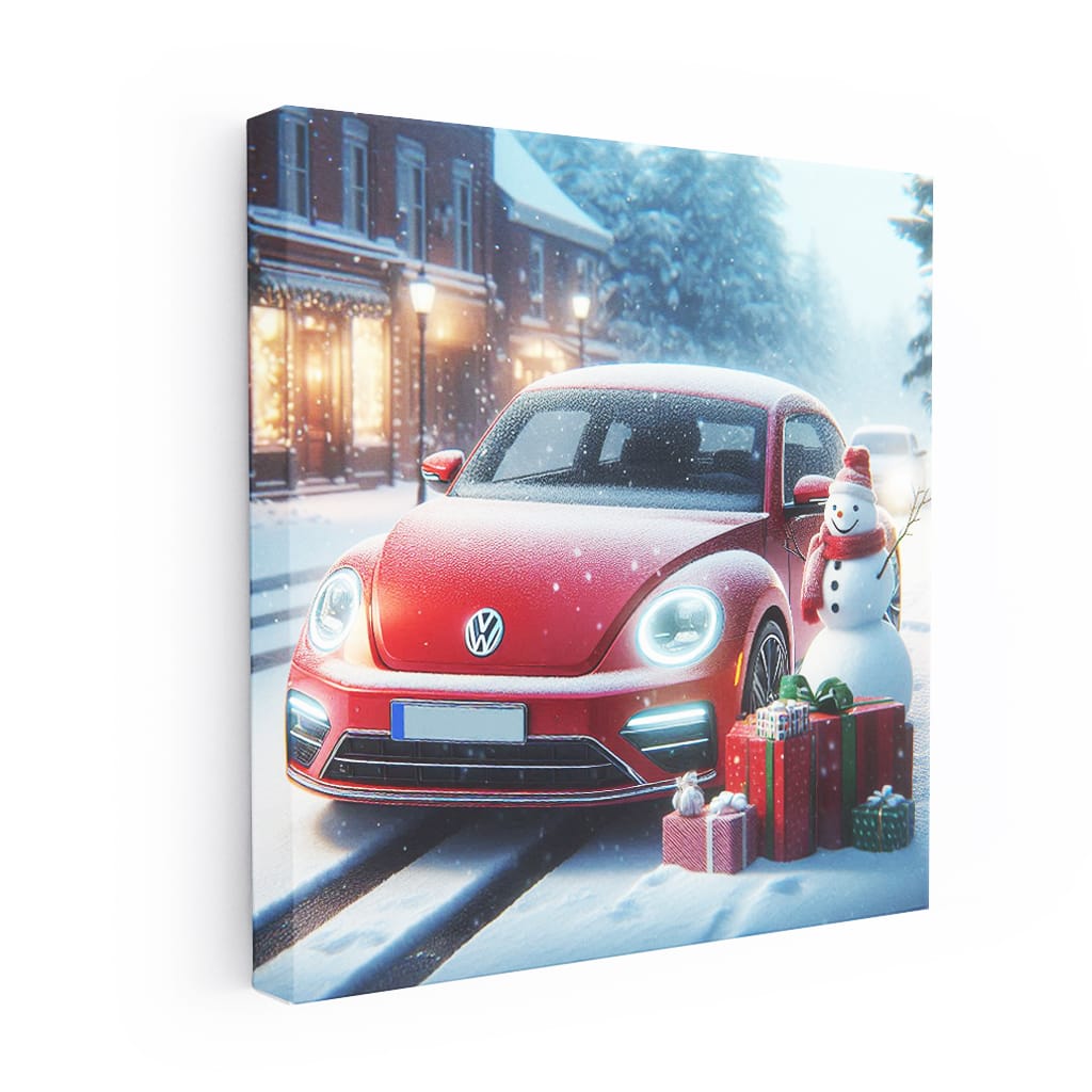 Volkswagen Beetle Rline Snowfall Wall Art