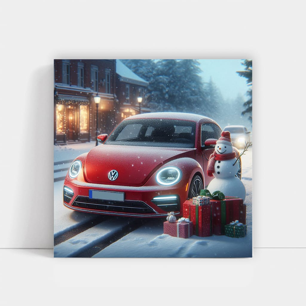 Volkswagen Beetle Rline Snowfall Wall Art