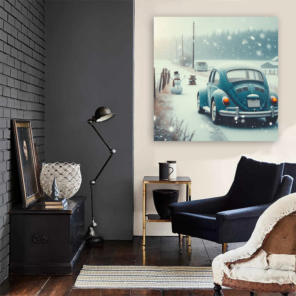 Volkswagen Beetle Snowfa Wall Art