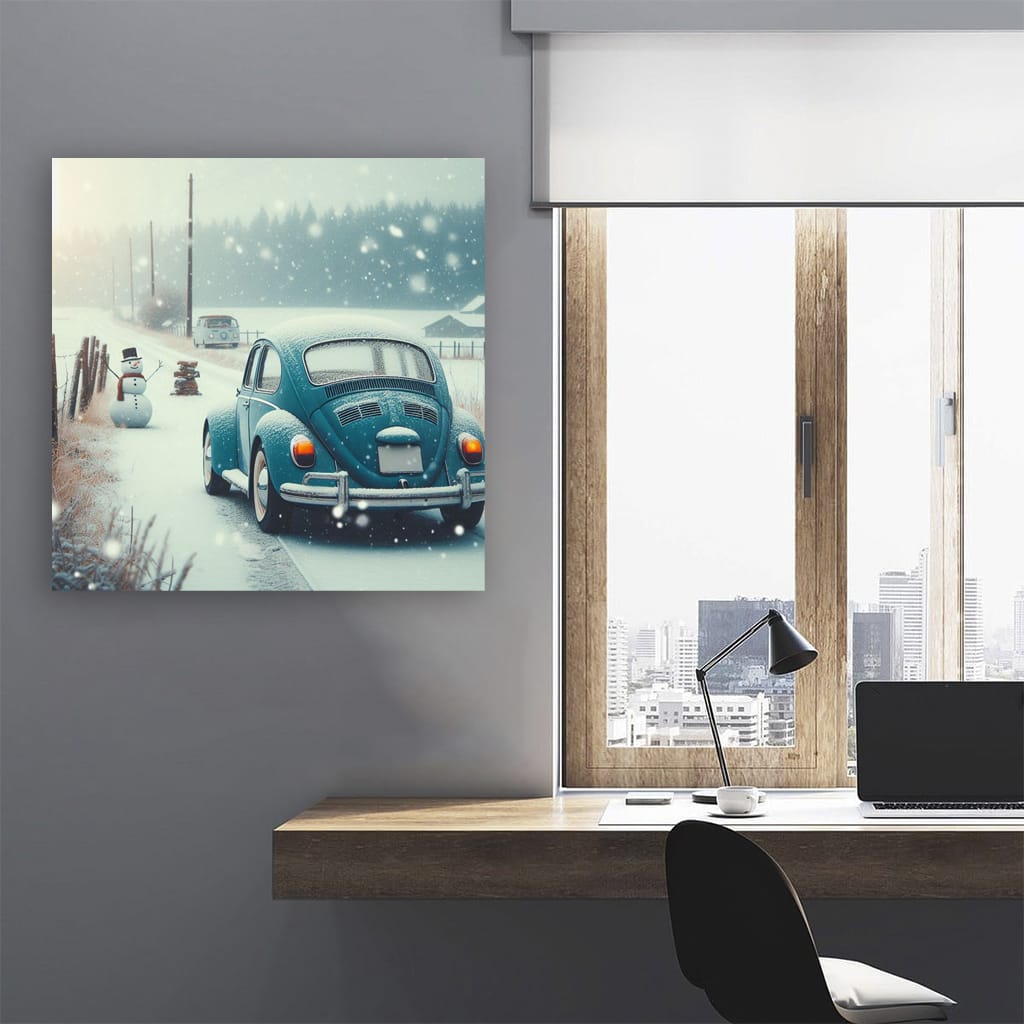 Volkswagen Beetle in Snowfall: Classic Charm and Timeless Style