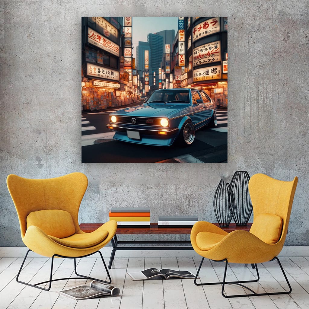 Volkswagen Old Golf Tokyo Jap Wall Art