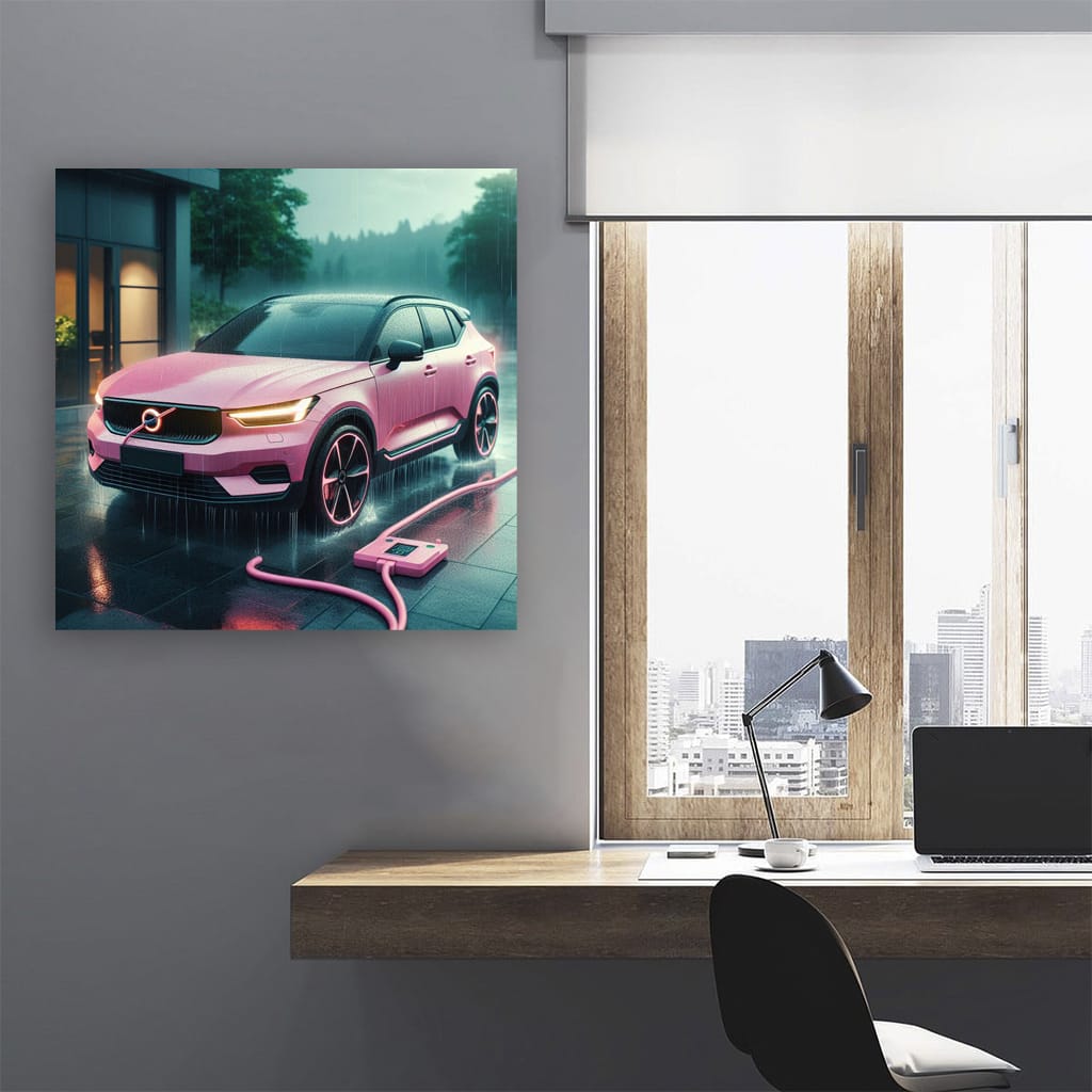 Volvo C40 Recharge Rainy Weath Wall Art