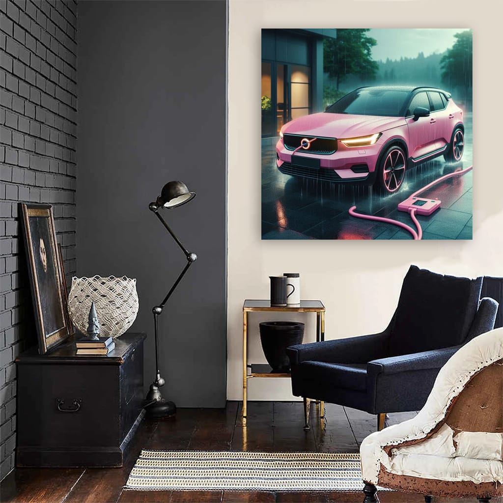 Volvo C40 Recharge Rainy Weath Wall Art