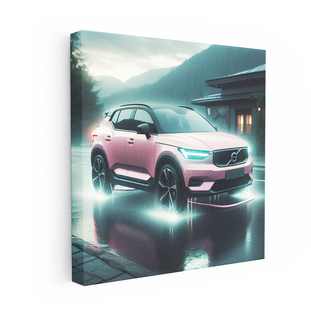 Volvo C40 Recharge Rainy Weather Wall Art