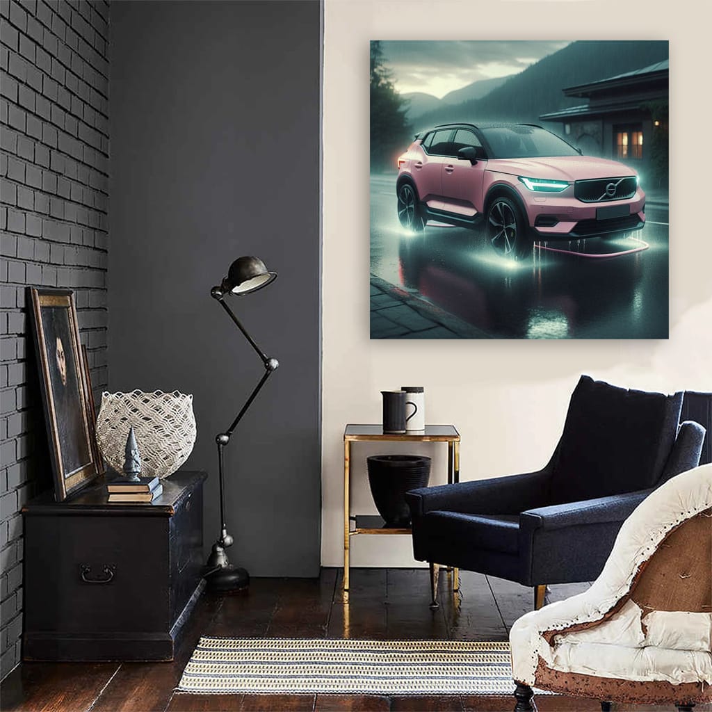 Volvo C40 Recharge Rainy Weather Wall Art