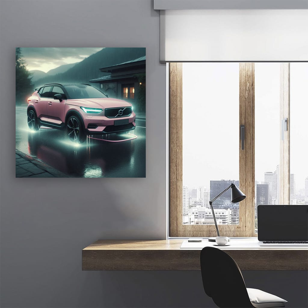 Volvo C40 Recharge Rainy Weather Wall Art