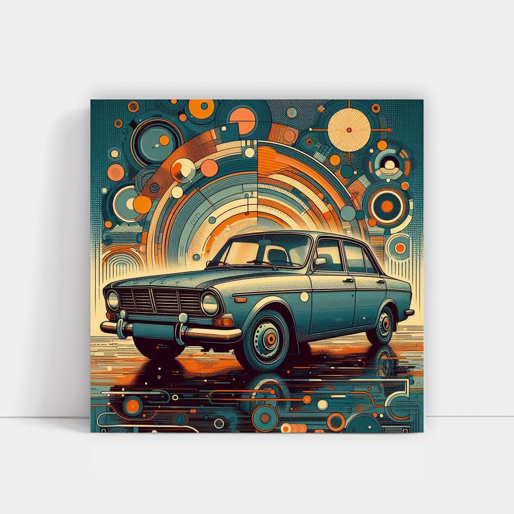 Volvo Old Retro Absctra Wall Art