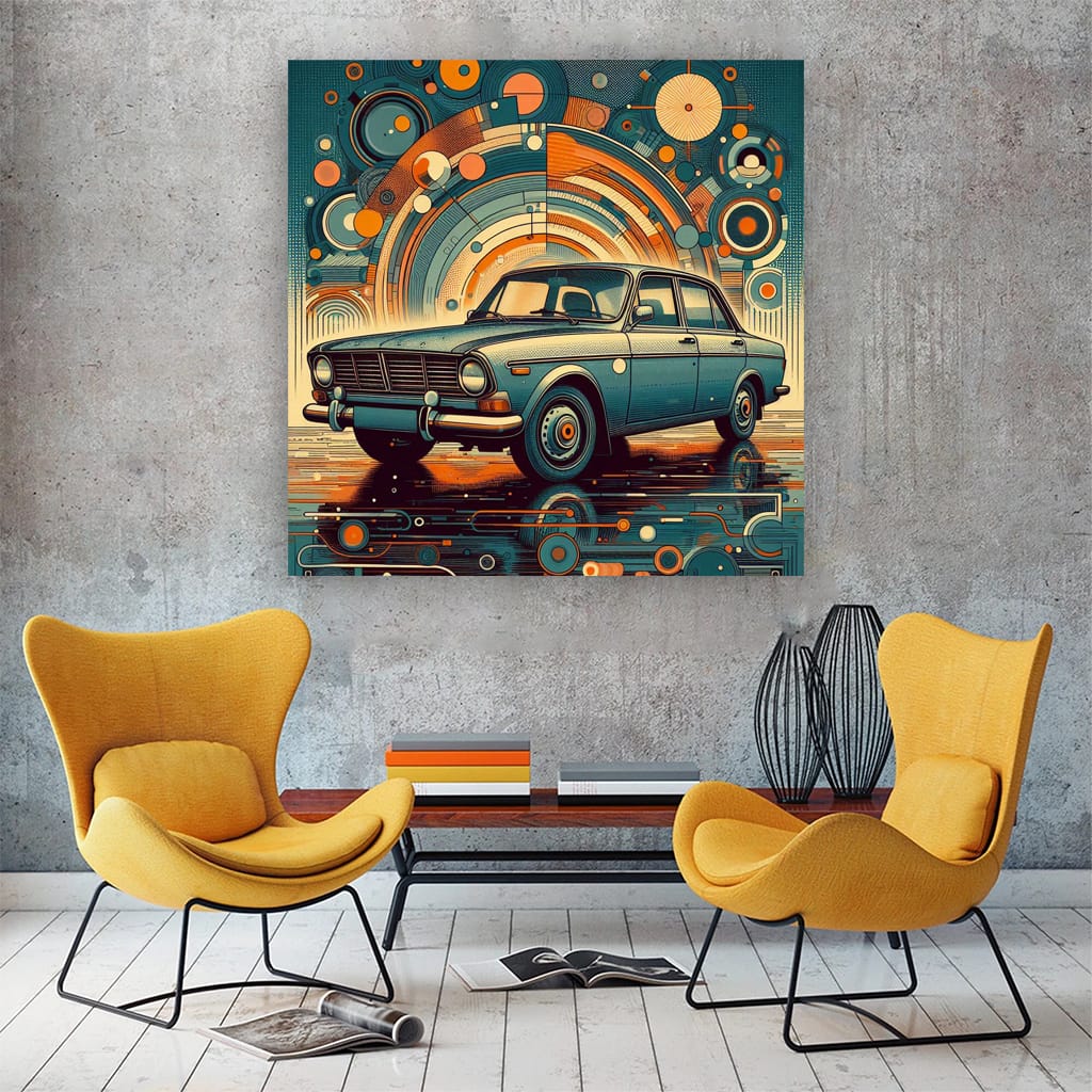 Volvo Old Retro Absctra Wall Art