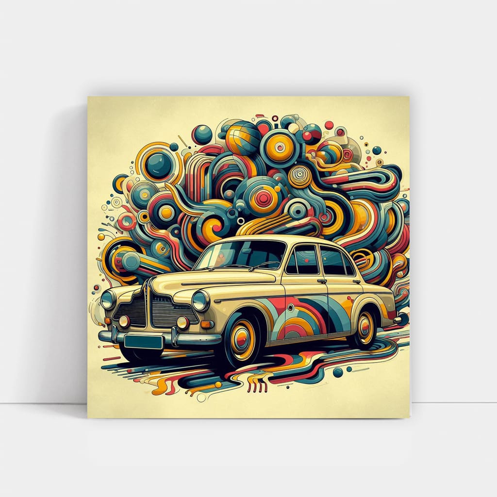 Vintage Volvo: Classic Abstract Design, Timeless Elegance