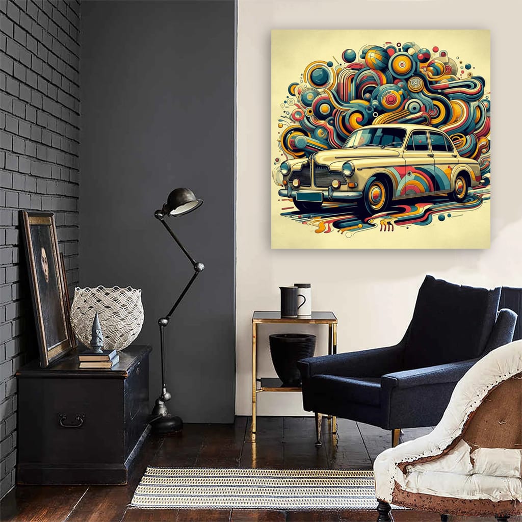 Vintage Volvo: Classic Abstract Design, Timeless Elegance